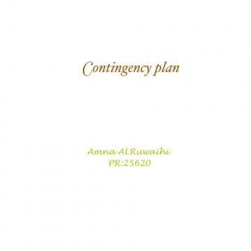 Contingency plan