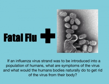 If an influenza virus strand was to be introduced into a population of humans, what are symptoms of the virus and what would the humans bodies naturally do to get rid of the virus from their body?