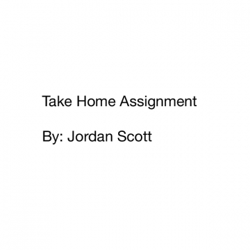 Take Home Assignment