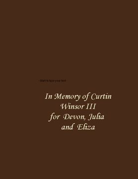In Memory of Curtin Winsor III