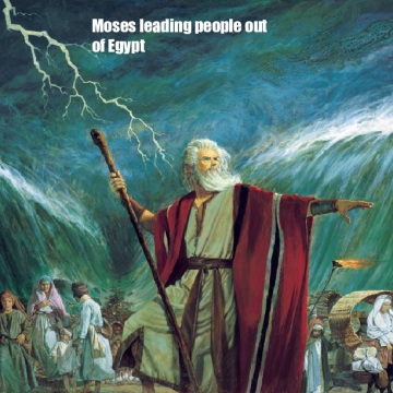 Moses leading people out Egypt