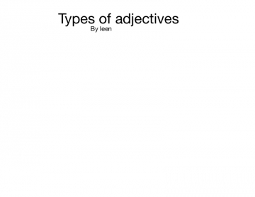 Types of adjectives