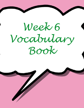 Week 6 Vocabulary