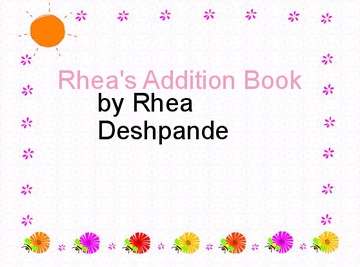 Rhea's Addition Book