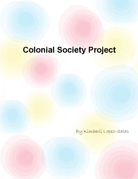 Colonial Society Project