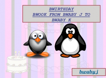 BWIRTHDAY BWOOK FROM BWABY J TO BWABY K
