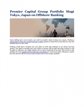 Premier Capital Group Portfolio Mngt Tokyo, Japan on Offshore Banking