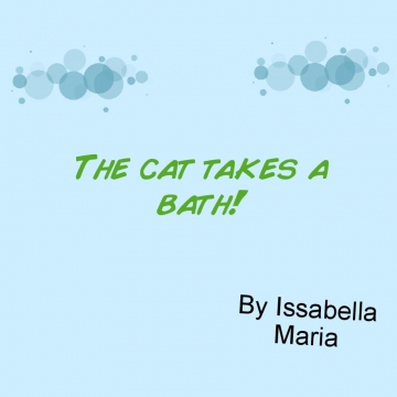 A cat takes a bath!
