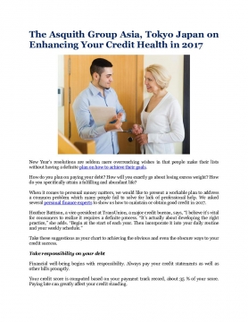 The Asquith Group Asia, Tokyo Japan on Enhancing Your Credit Health in 2017
