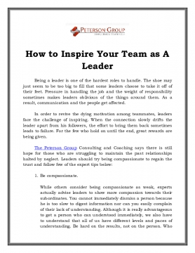 How to Inspire Your Team as A Leader