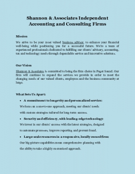 Shannon & Associates Independent Accounting and Consulting Firms