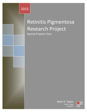 Retinitis Pgmentosa Research Project