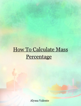How to Calculate a Mass Percentage