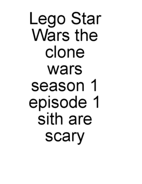 Lego Star Wars the clone wars season 1 episode 1