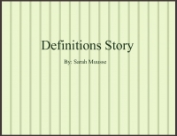 Definitions Story