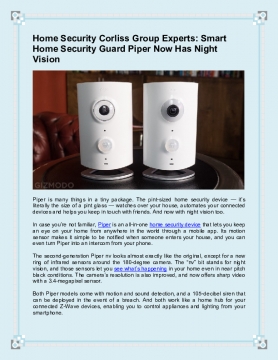 Smart Home Security Guard Piper Now Has Night Vision