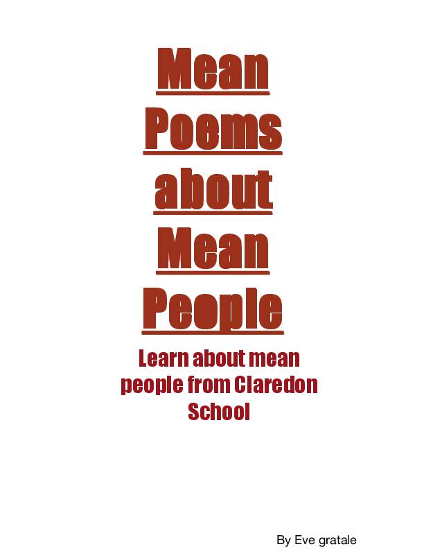 Mean Poems about Mean People - Discover mean people ...