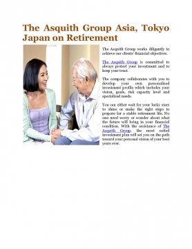 The Asquith Group Asia, Tokyo Japan on Retirement