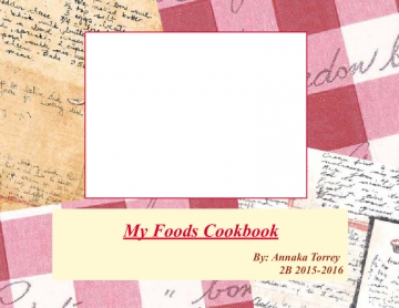 My Foods Cookbook