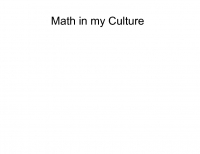 Math Is My culture