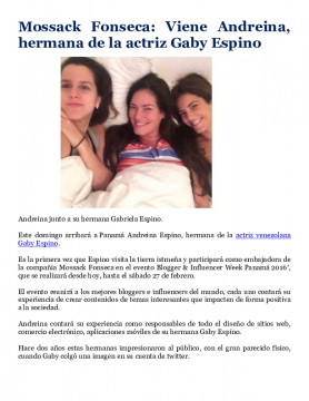 Mossack Fonseca: Viene Andreina, hermana de la actriz Gaby Espino