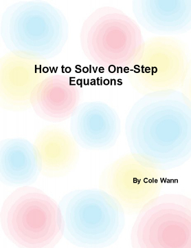 One step equations