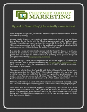 Cheyney Group Marketing: Hyperkin 'Smart Boy' joke actually a market test