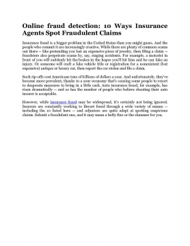 Online fraud detection: 10 Ways Insurance Agents Spot Fraudulent Claims