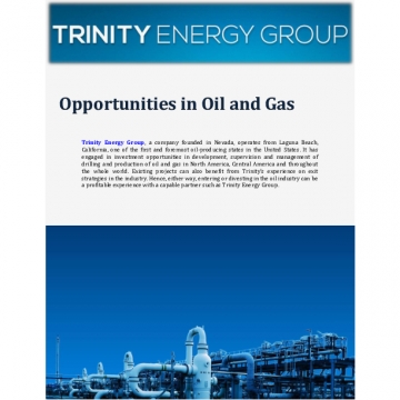Trinity Energy Group, Inc.: Opportunities in Oil and Gas