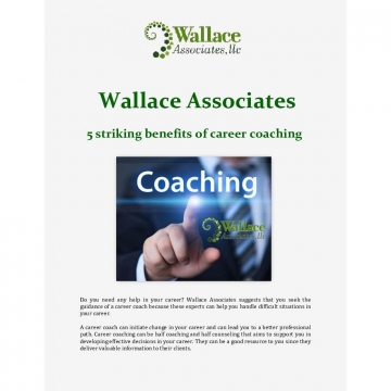 Wallace Associates: 5 striking benefits of career coaching