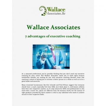 7 advantages of executive coaching - Wallace Associates