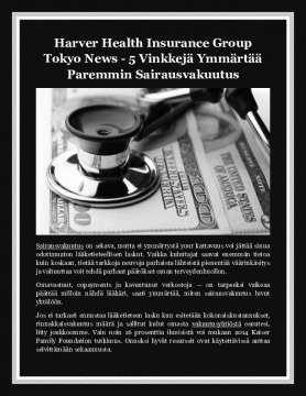 Harver Health Insurance Group Tokyo News