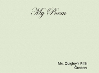 Ms. Quigley's Class Poetry Book