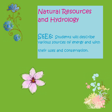 Natural Resources and Hydrology