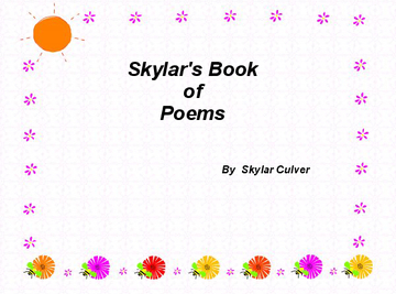 Sklar's Book of Poems