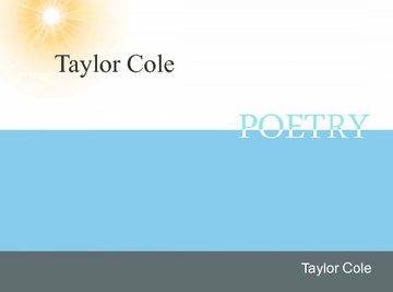 Taylor Cole Poetry Packet