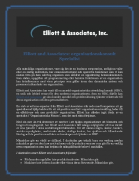 Elliott and Associates: organisationskonsult Specialist