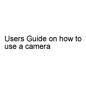 Camera Manual