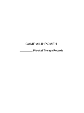 Camp Ailihpomeh Physical Therapy Records