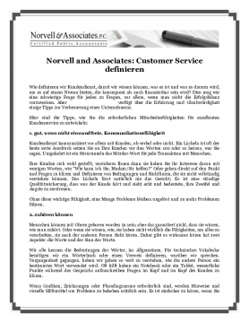 Norvell and Associates: Customer Service definieren