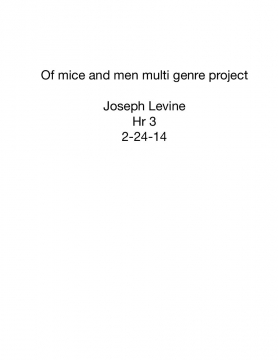 Of mice and men multi genre project