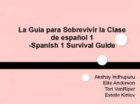 Spanish 1 Survial Guide