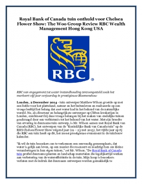 Royal Bank of Canada tuin onthuld voor Chelsea Flower Show: The Woo Group Review RBC Wealth Management Hong Kong USA
