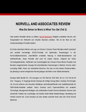 Norvell and Associates Review: Was Sie Sehen im Menü is What You Get (Teil 2)