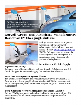 Norvell Group and Associates Manufacturers Review on EV Charging Solutions