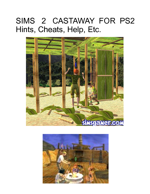the sims 2 castaway cheats