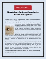 Moss Adams - Wealth Management 