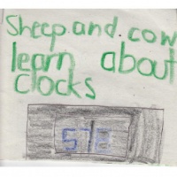 Sheep and cow learn about clocks
