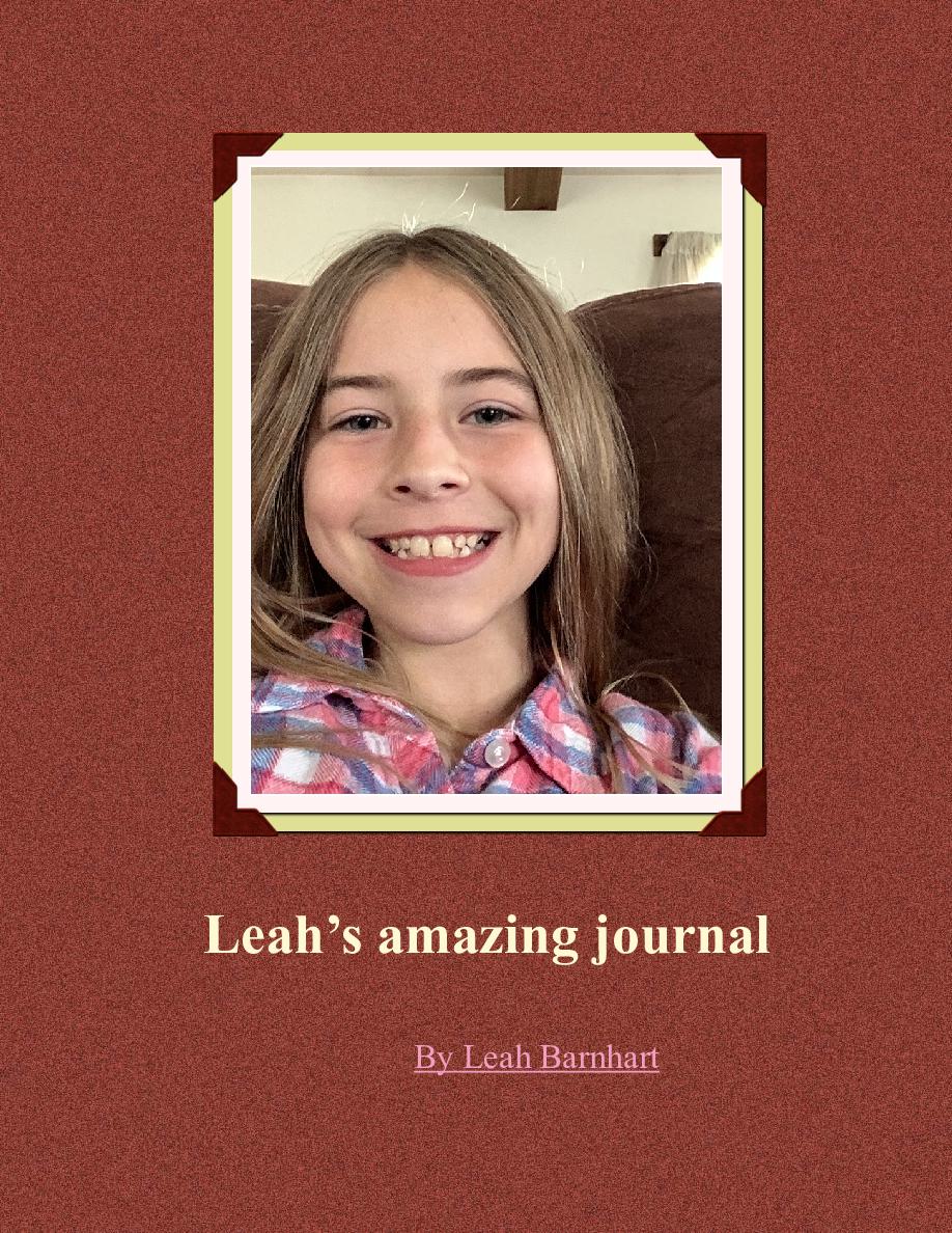 Cover of Leah’s amazing journal