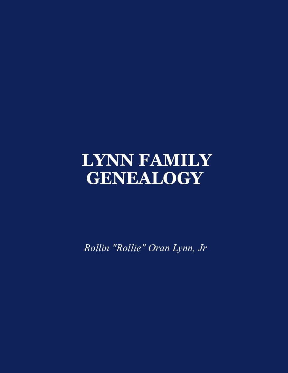 Cover of LYNN FAMILY GENEALOGY 